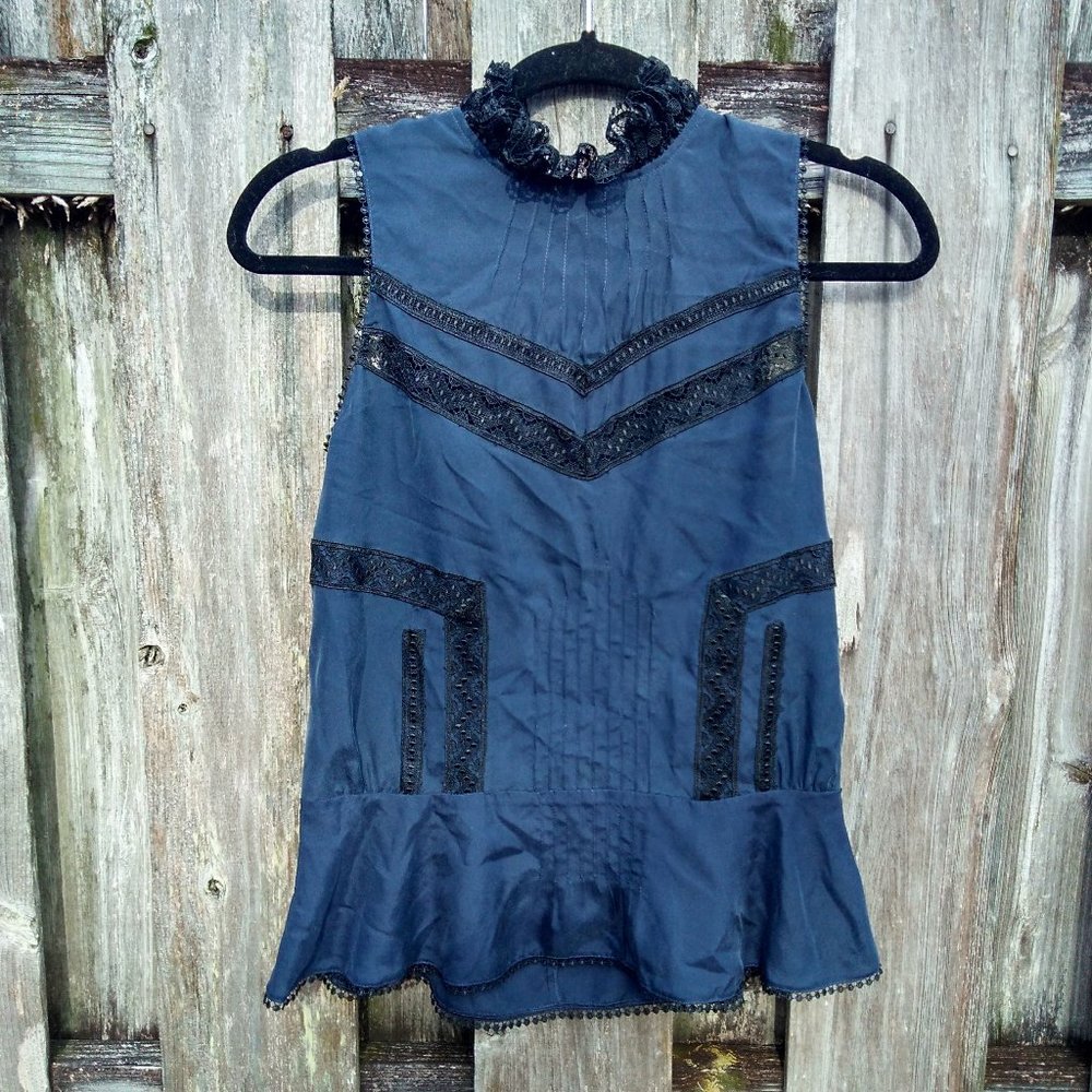 Derek Lam Vintage Silk Lace Sleeveless Top